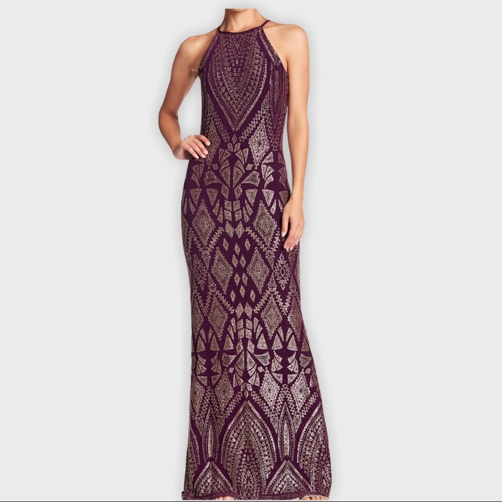 Glitter Halter Gown